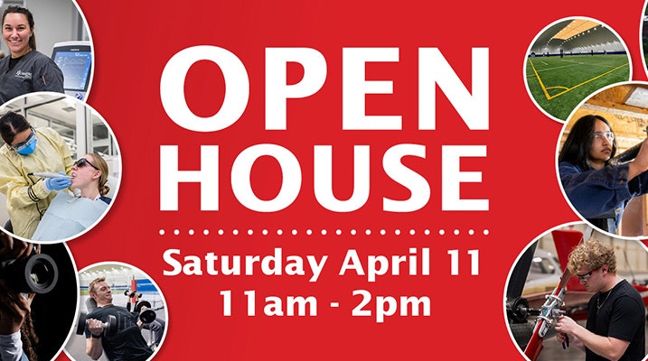 Open House promo banner, Saturday April 11, 11am-2pm